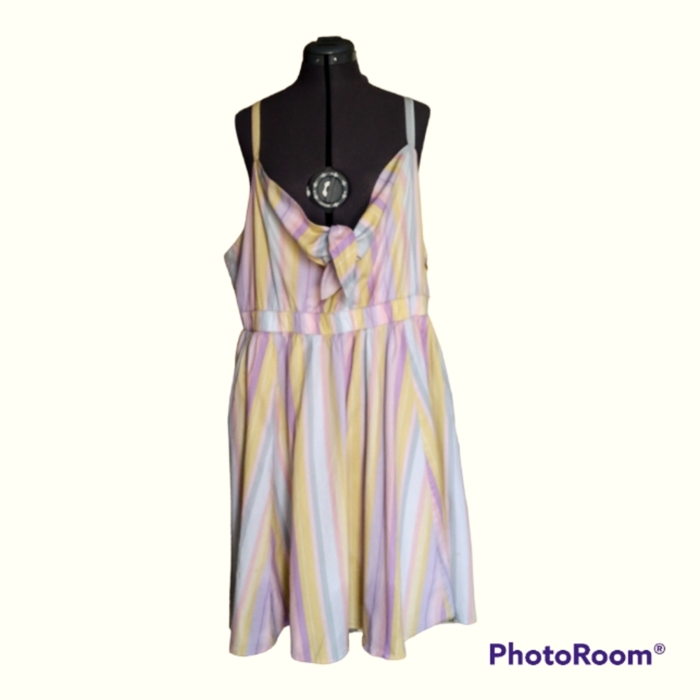 Torrid pastel striped sun dress, size 4.